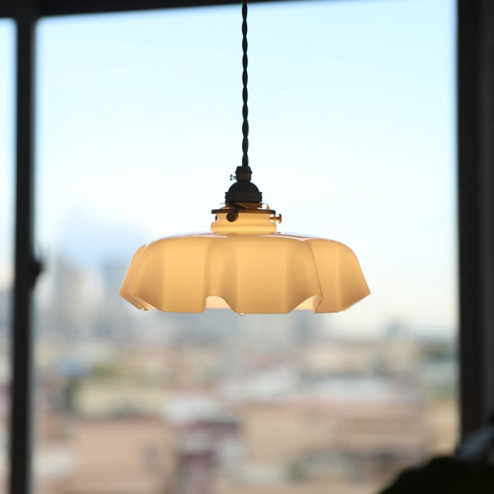 Elora Cream Floral Glass Pendant Light For Living & Dining | Lersk