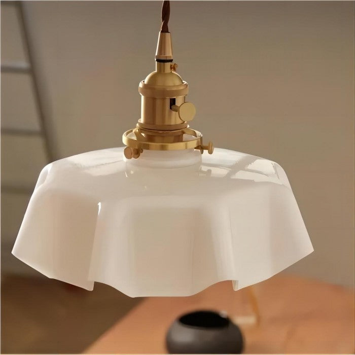 Elora Cream Floral Glass Pendant Light For Living & Dining | Lersk
