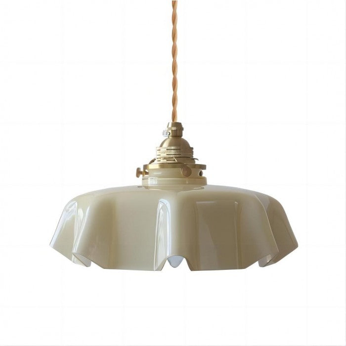 Elora Cream Floral Glass Pendant Light For Living & Dining | Lersk