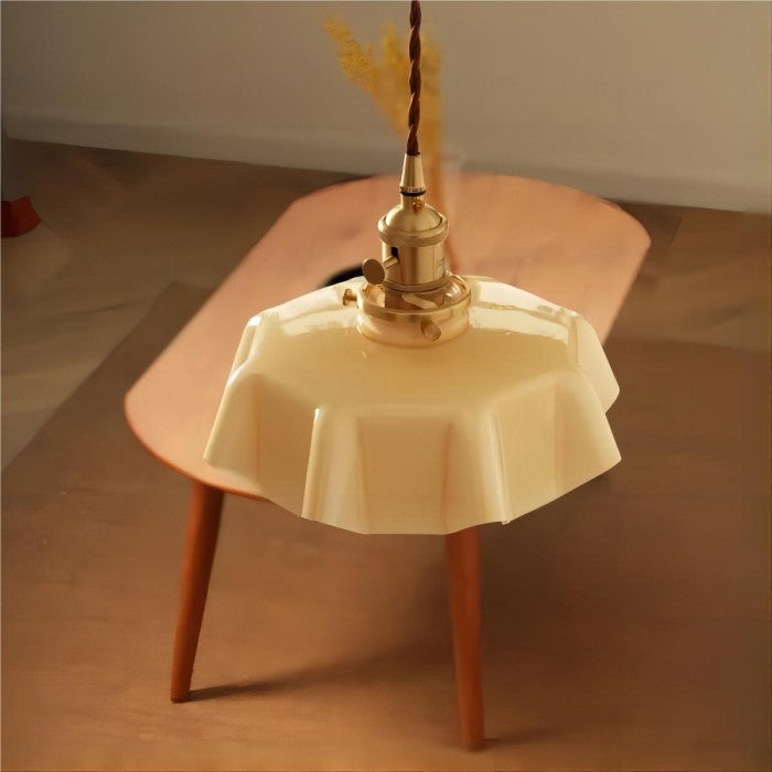 Elora Cream Floral Glass Pendant Light For Living & Dining | Lersk