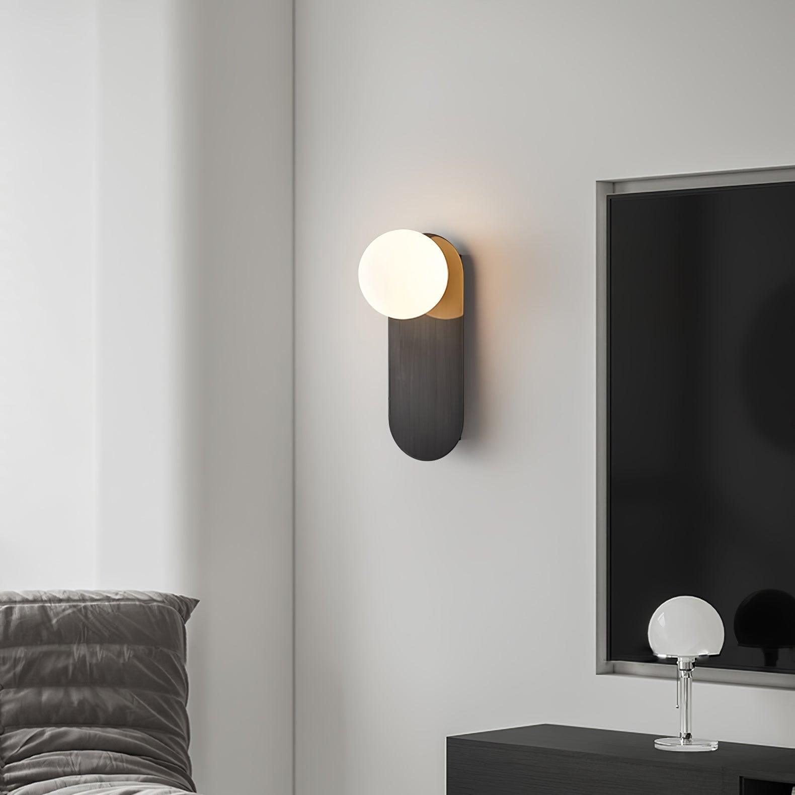 Aurel Flat Base Globe Sconce Modern Round Light Fixture | Lersk