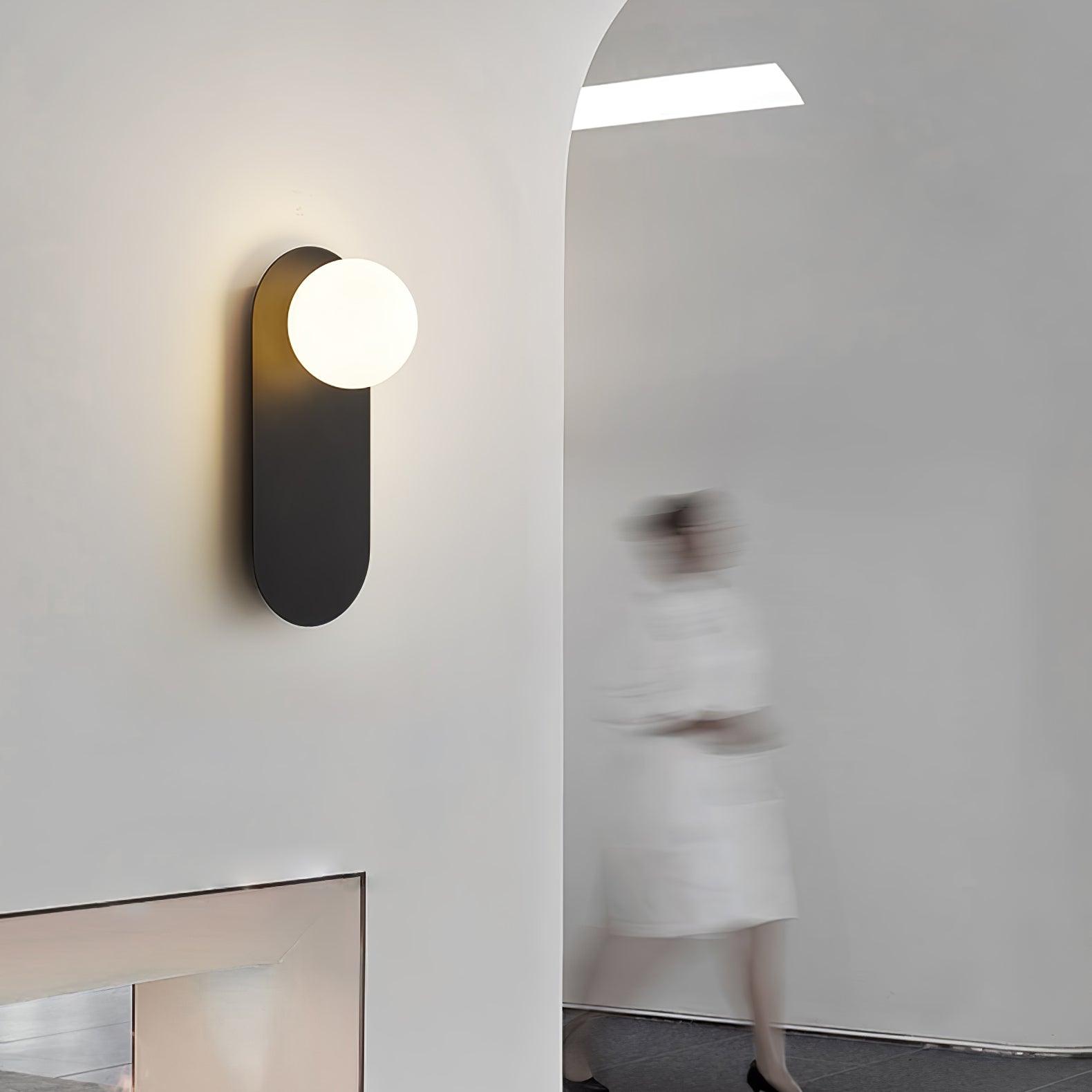 Aurel Flat Base Globe Sconce Modern Round Light Fixture | Lersk