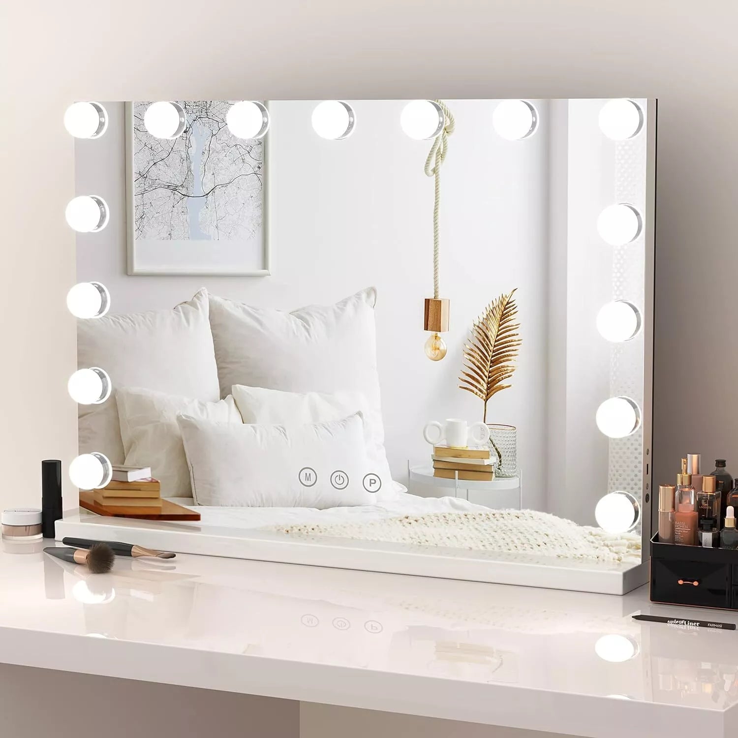 Hollywood Makeup Mirror With Dimmable LED Bulbs For Flawless Beauty Pros | Lersk