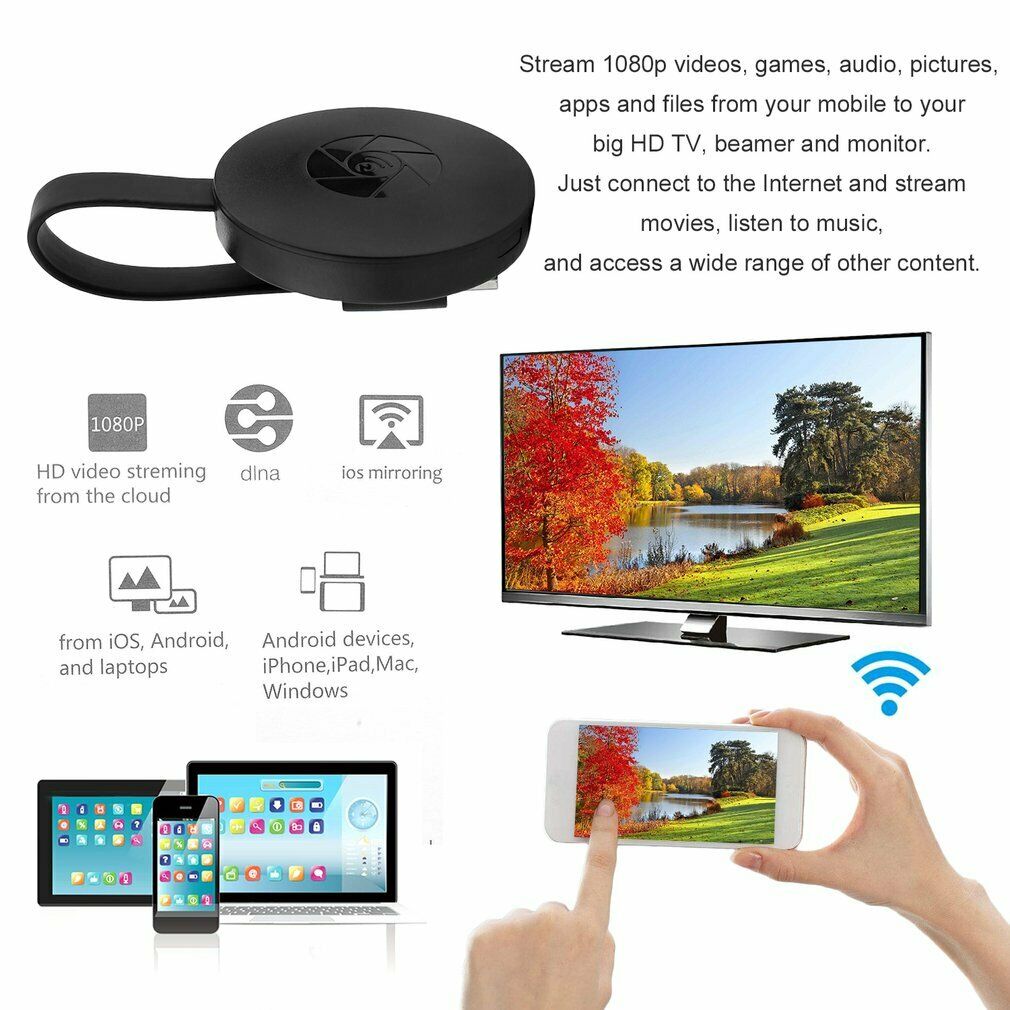 MobiCast | Přenosný bezdrátový HDMI přijímač pro televizory s rozlišením 1080p | Lersk