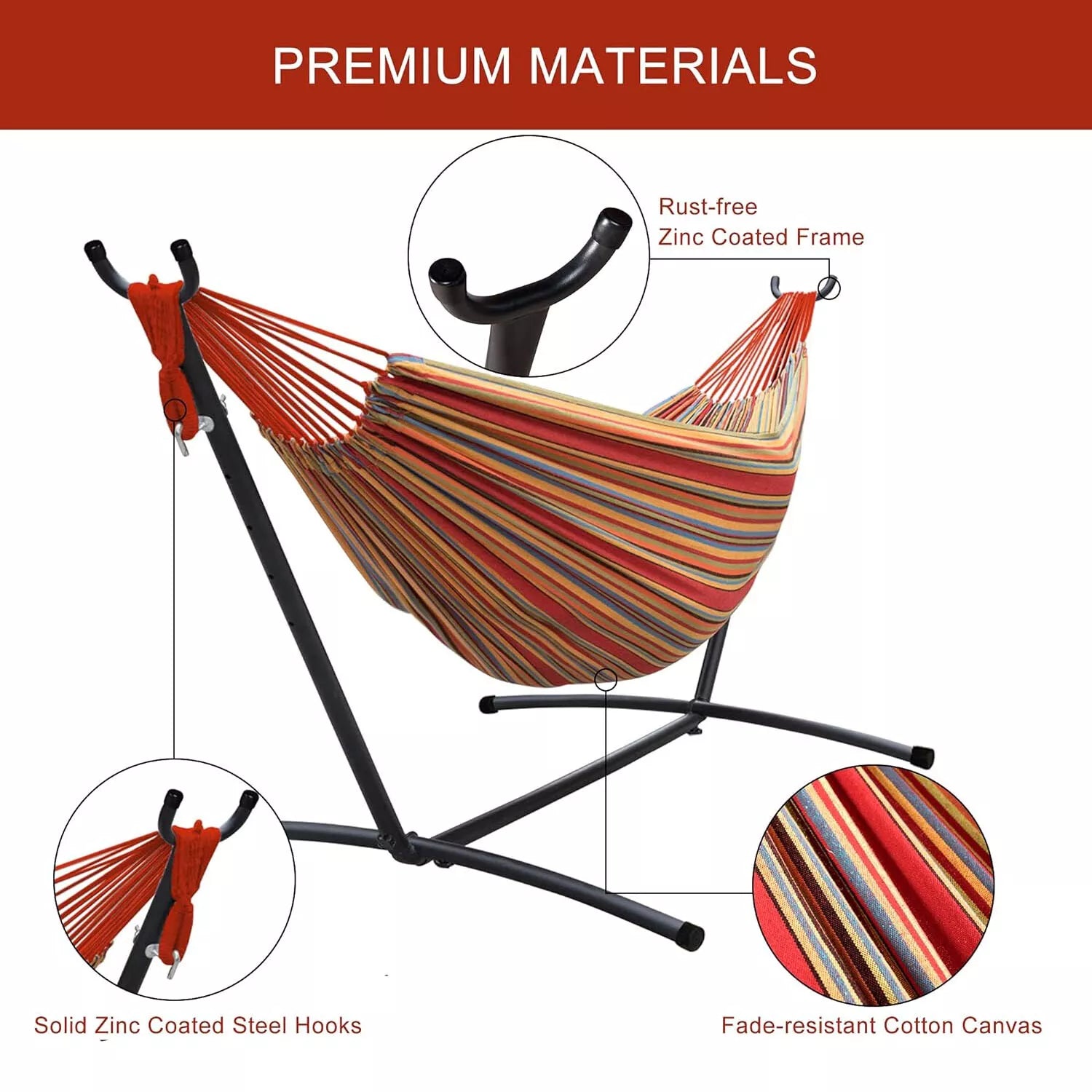 Two Person Hammock With Stand Premium Canvas For Couples Outdoor Relaxation | Lersk