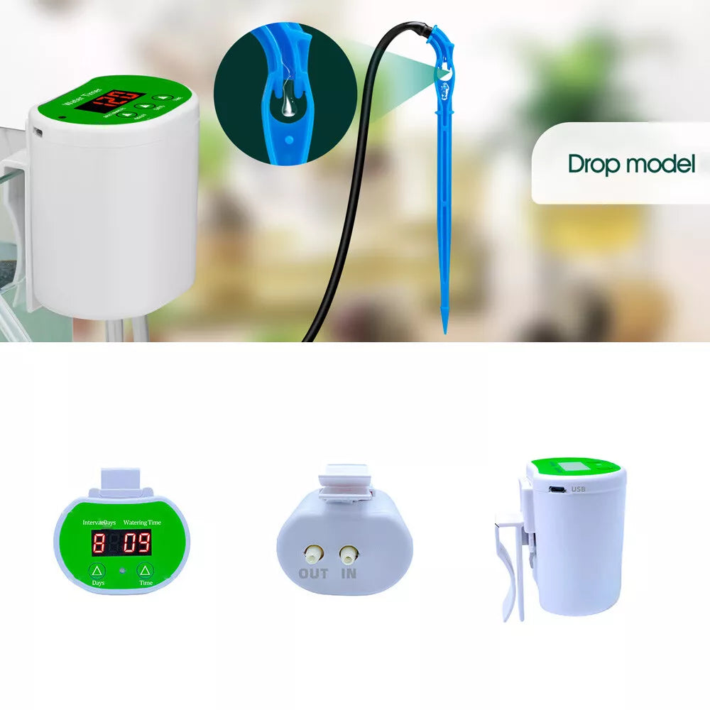 Sistema automático de riego para plantas de interior con bomba, temporizador y riego inteligente para uso doméstico | Lersk
