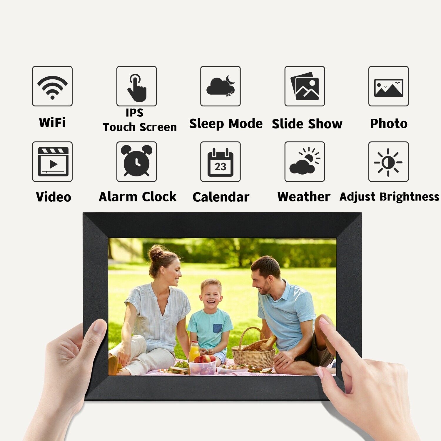 10.1-Inch WiFi Photo Frame 1080P Touch Screen For Families | Lersk