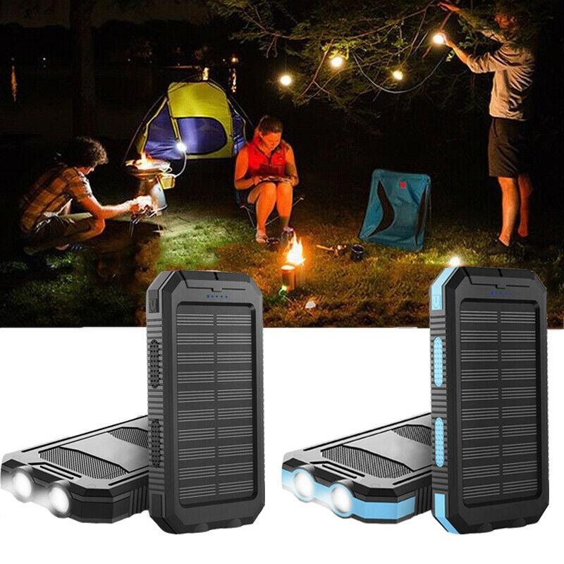 SolaraGuard 50000mAh solcelle-powerbank til udendørs brug, vandtæt med dobbelte USB-porte | Lersk