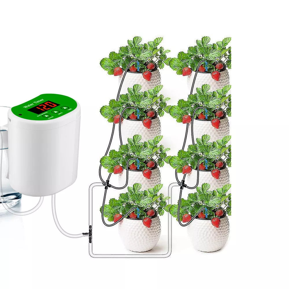 Sistema automático de riego para plantas de interior con bomba, temporizador y riego inteligente para uso doméstico | Lersk