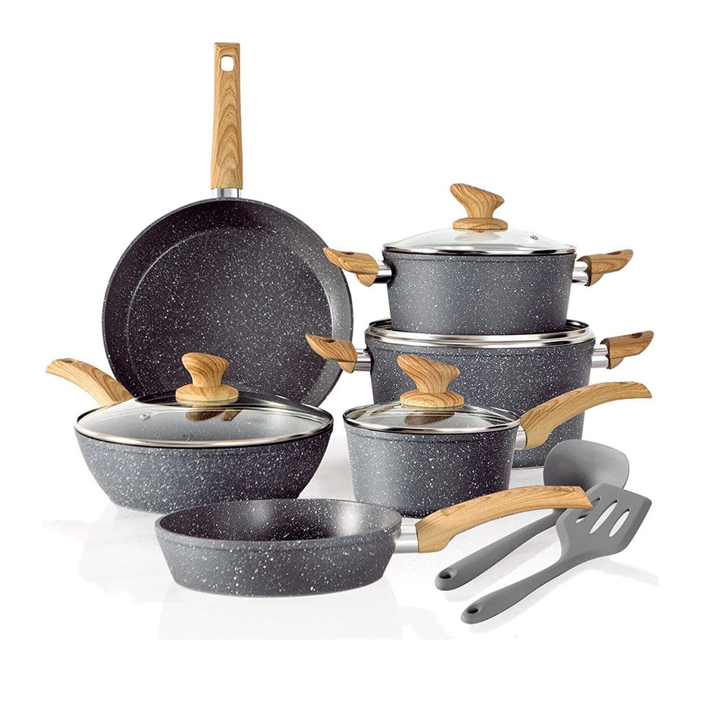 12-Piece Nonstick Cookware Set Granite Coating Home Cooks | Lersk