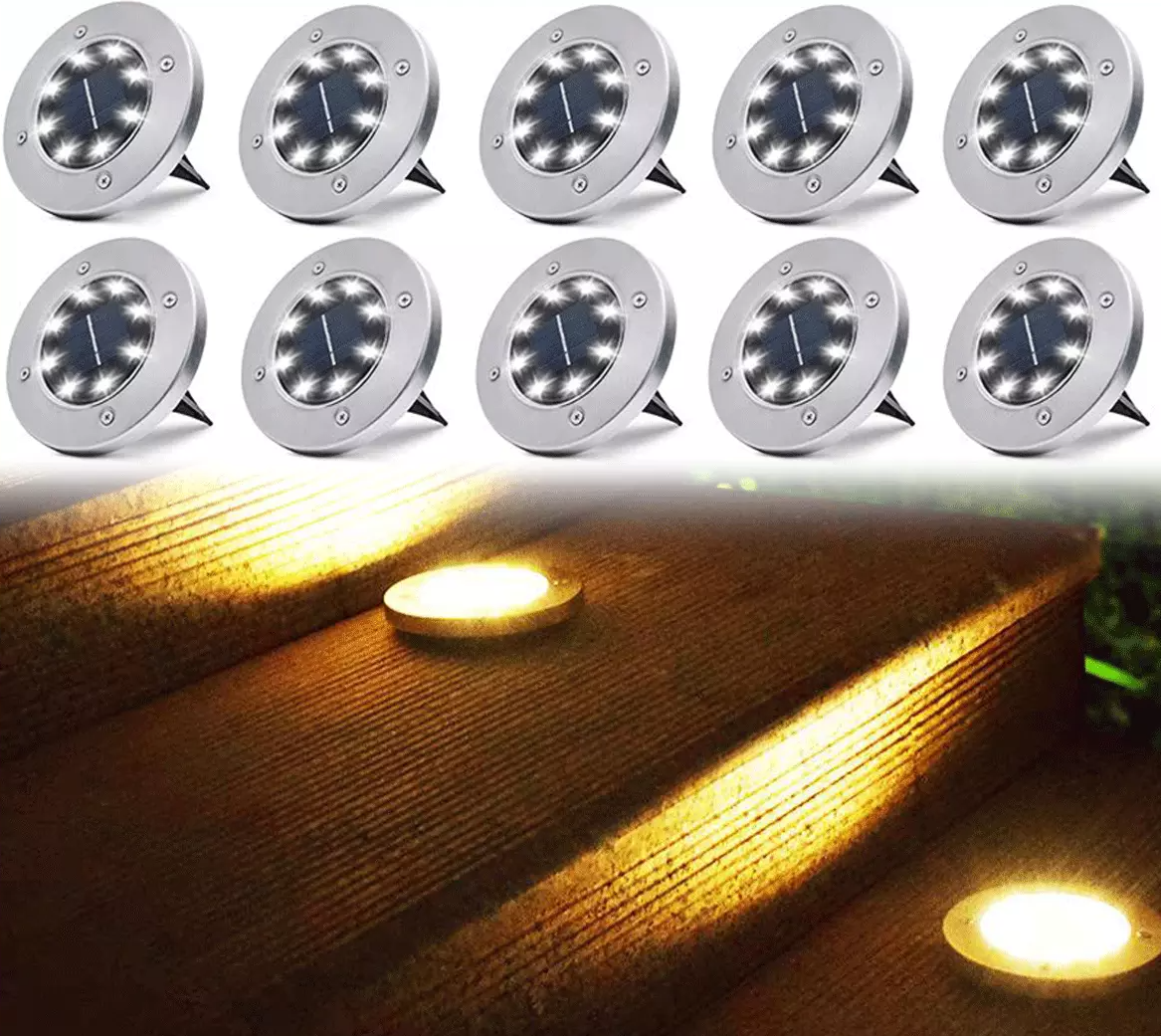 12 LED Solar-Bodenleuchten Außen Wasserdicht Für Gartenweg | Lersk