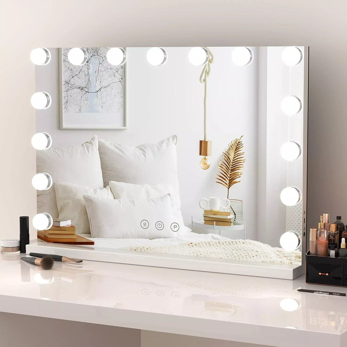 AuraGlow Vanity Mirror With Dimmable LED Lighting Controls