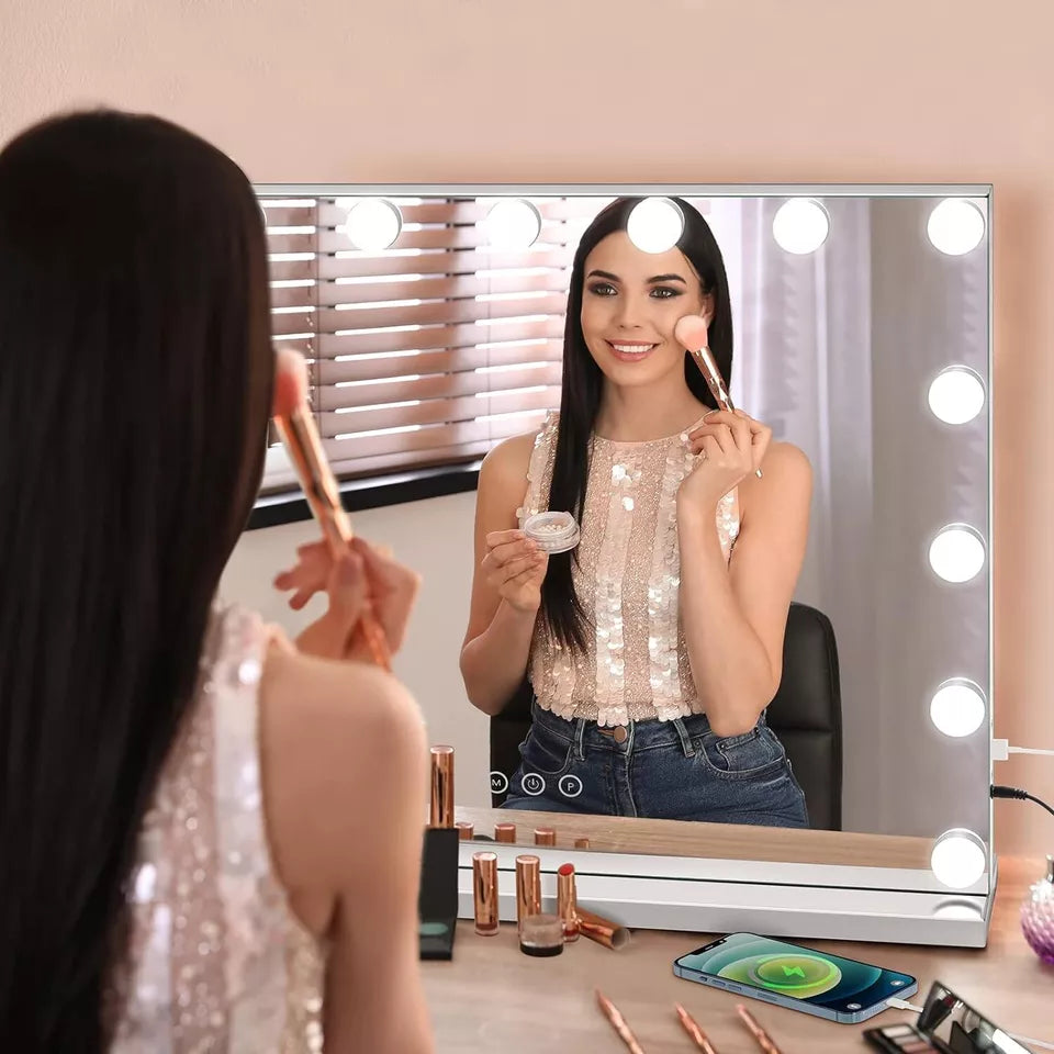 Hollywood Makeup Mirror With Dimmable LED Bulbs For Flawless Beauty Pros | Lersk