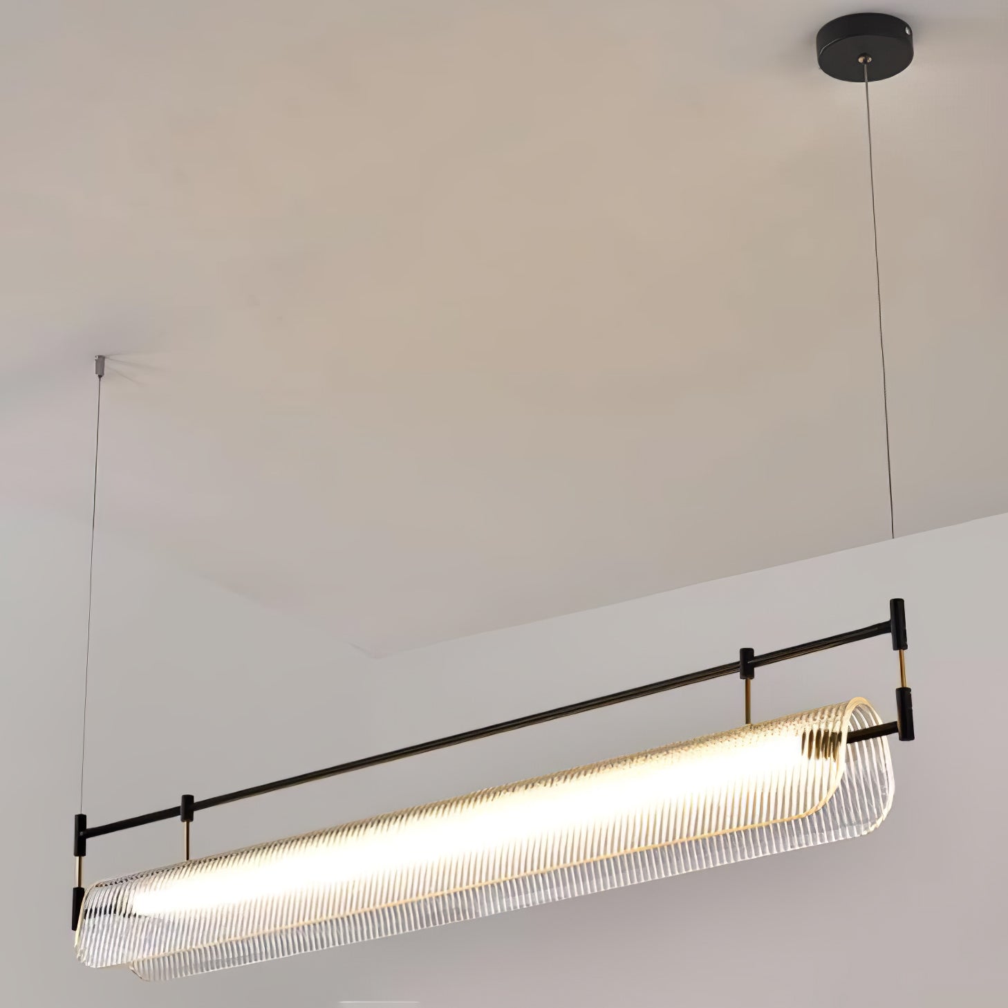 NovaLine Linear Strip Chandelier in Modern Metal Finish | Lersk