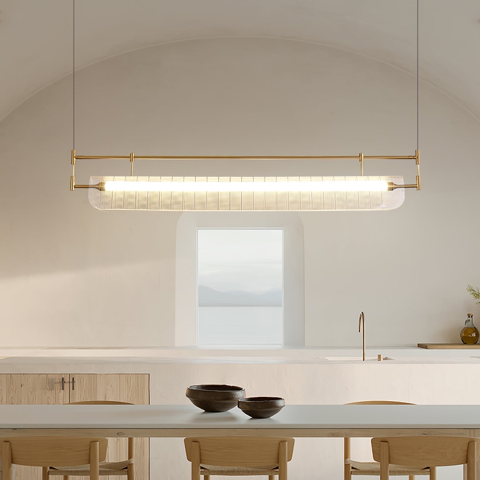 NovaLine Linear Strip Chandelier in Modern Metal Finish | Lersk