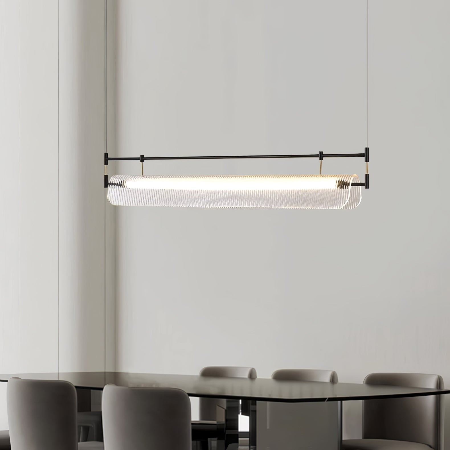 NovaLine Linear Strip Chandelier in Modern Metal Finish | Lersk