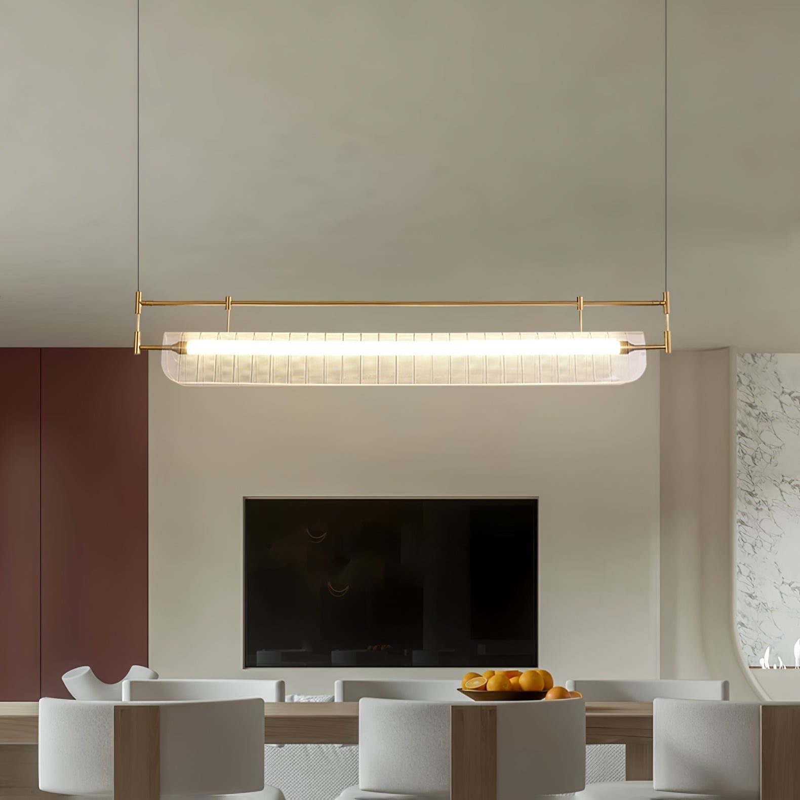 NovaLine Linear Strip Chandelier in Modern Metal Finish | Lersk
