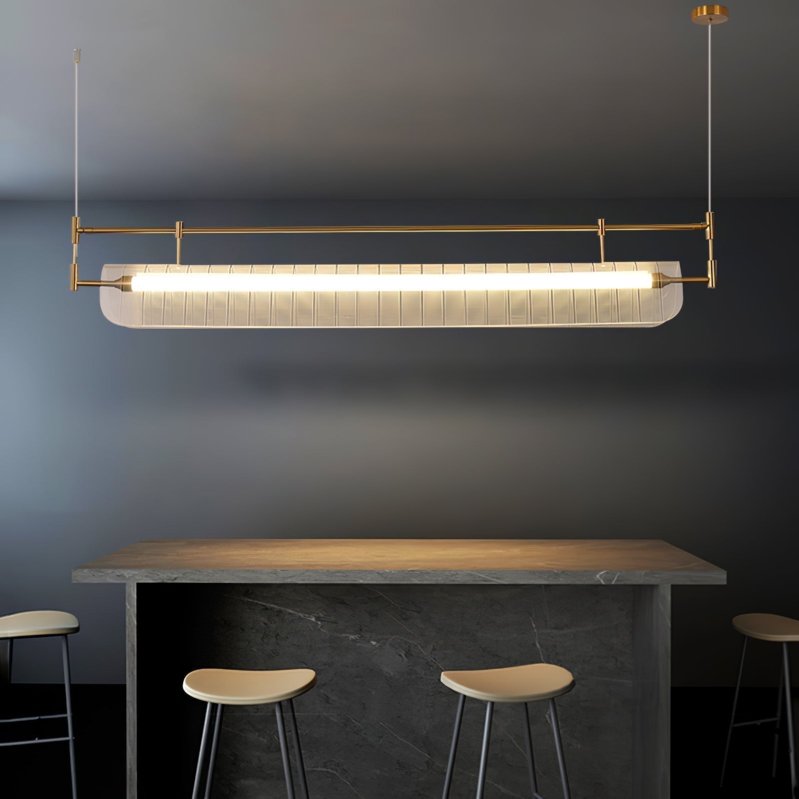NovaLine Linear Strip Chandelier in Modern Metal Finish | Lersk