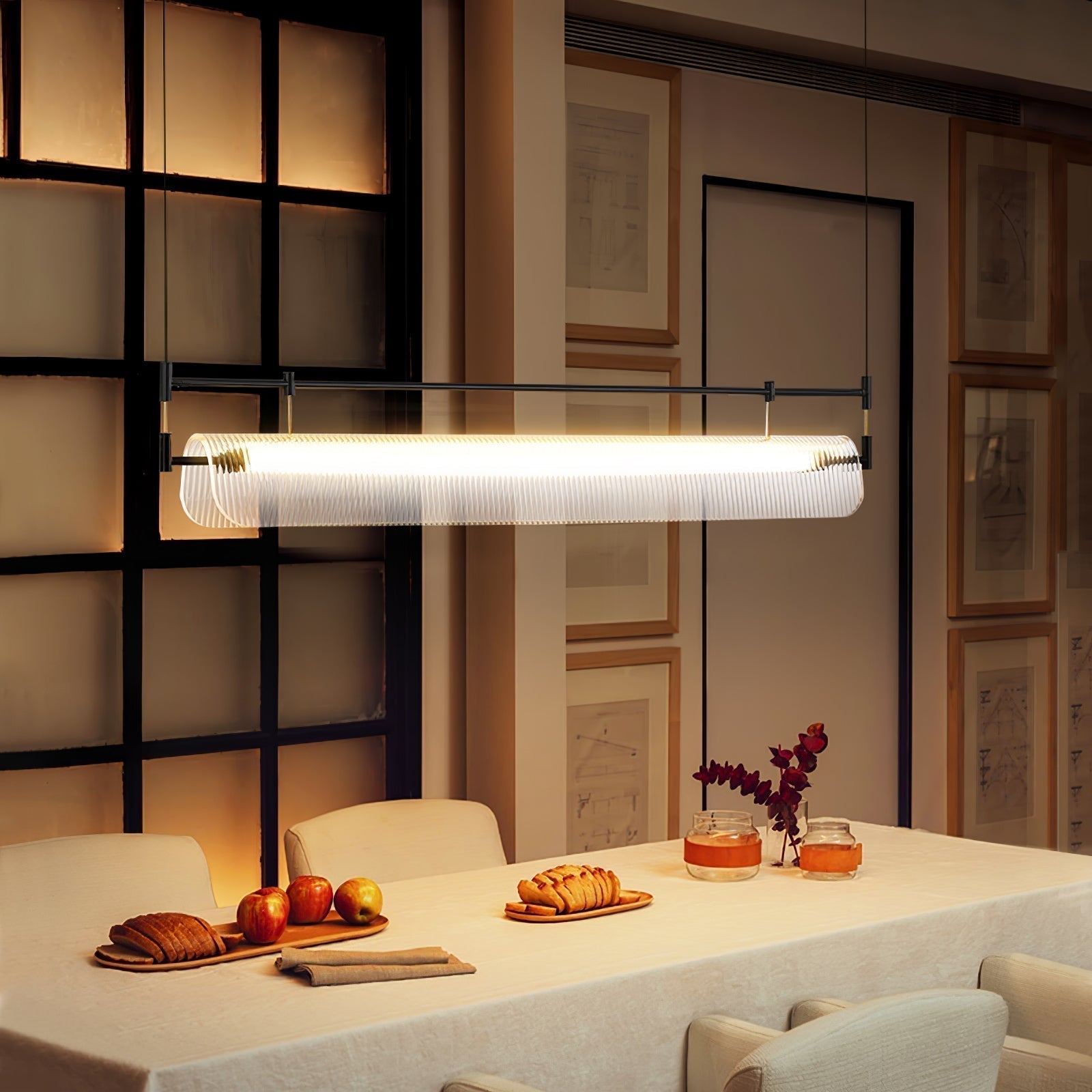 NovaLine Linear Strip Chandelier in Modern Metal Finish | Lersk