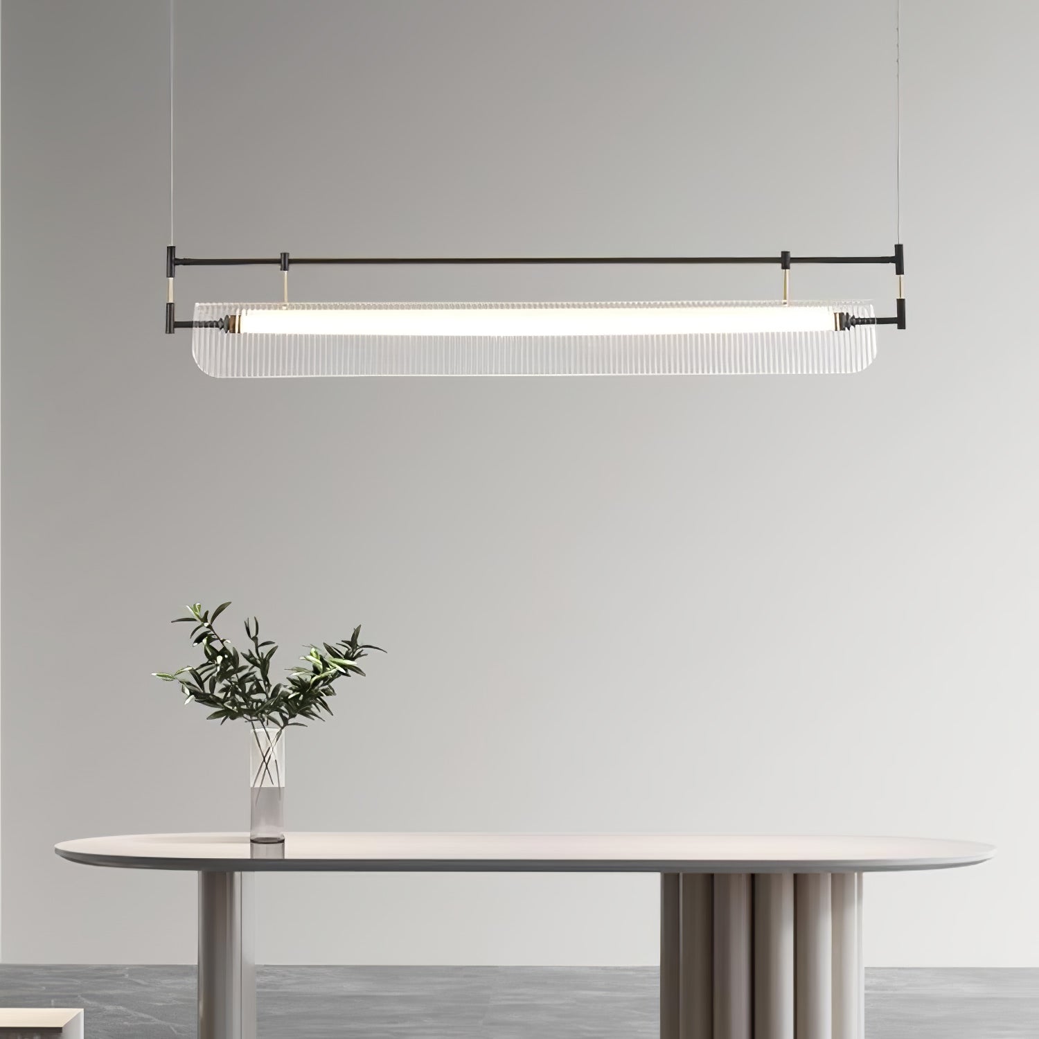 NovaLine Linear Strip Chandelier in Modern Metal Finish | Lersk