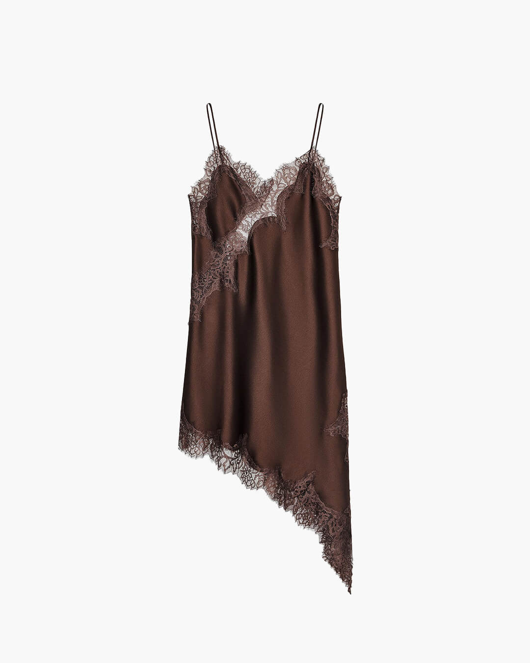 Asymmetric Satin & Lace Cocktail Dress | Lersk