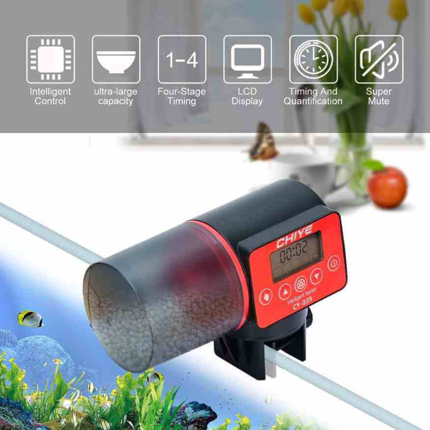 AquaNova 200ml Alimentatore Programmabile per Pesci con Tramoggia Antiumidità | Lersk