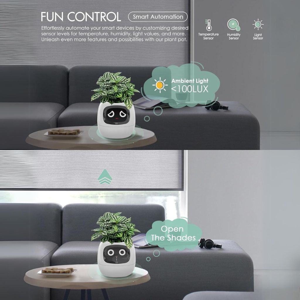 Vaso Intelligente LeafNova con 70 Animazioni e Connessione Alexa | Lersk