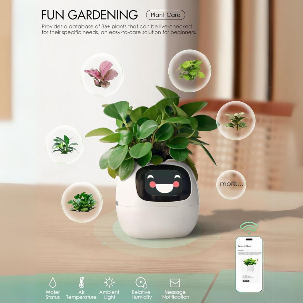 Ivy Smart Pflanzentopf mit Gestensteuerung, Pflanzenbegleiter für Pflanzenliebhaber, Alexa | Lersk