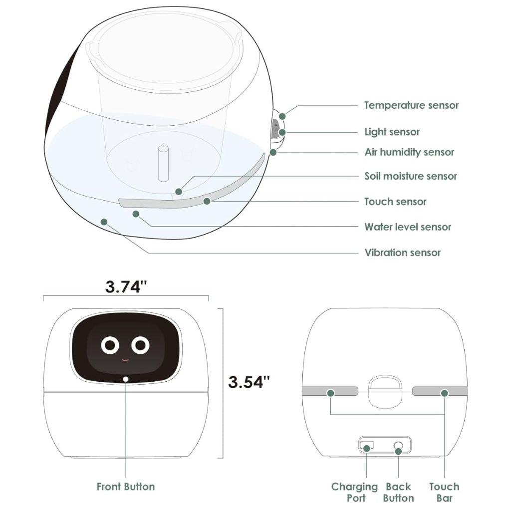 Vaso Intelligente LeafNova con 70 Animazioni e Connessione Alexa | Lersk