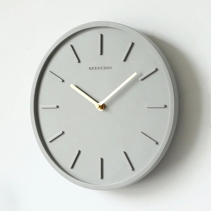 Fjordline Nordic Cement Wall Clock With Metal Pendant | Lersk