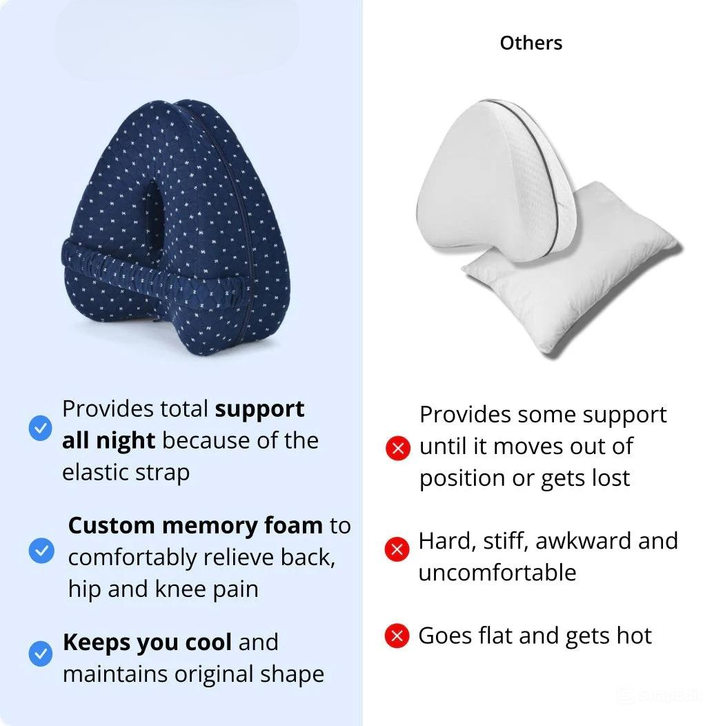 Memory Foam Leg Pillow For Back Pain Sleepers Pain Relief | Lersk