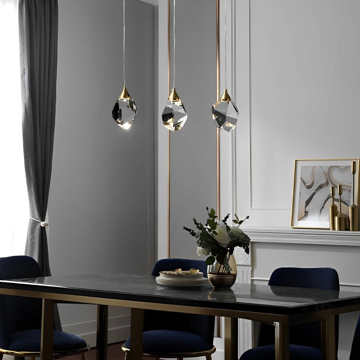 NyraLace Spiral Crystal Droplets Pendant Chandelier for Staircases and Hallways | Lersk