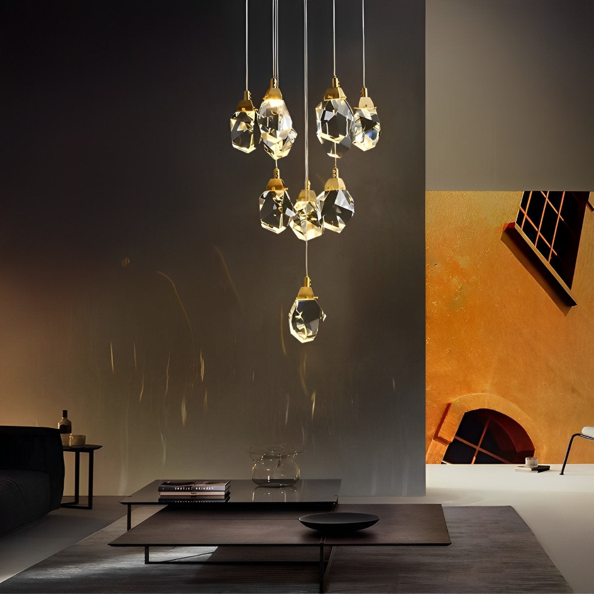 Astrae | Spiral Crystal Droplet Elegant Pendant Chandelier | Lersk