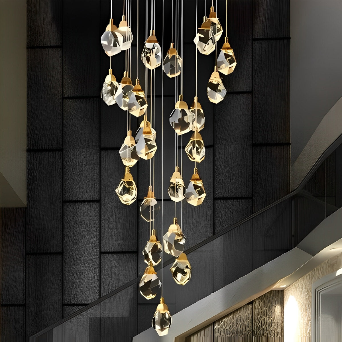 Astrae | Spiral Crystal Droplet Elegant Pendant Chandelier | Lersk