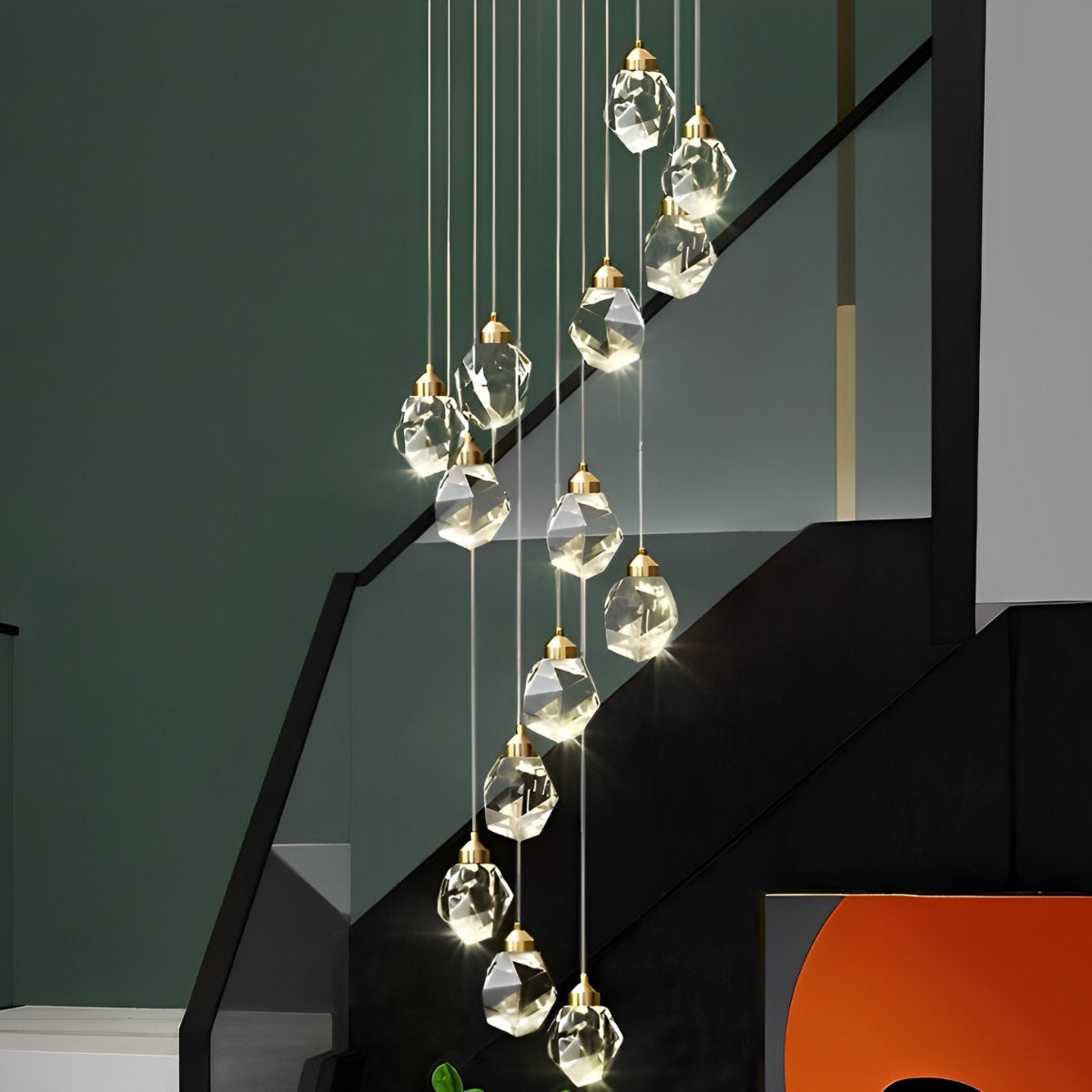 Astrae | Spiral Crystal Droplet Elegant Pendant Chandelier | Lersk