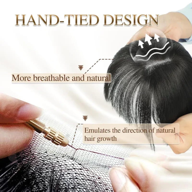 شعر مستعار طبيعي مع غرة للنساء لخط شعر أكثر كثافة وواقعية ومظهر سلس للارتداء اليومي والتصفيف | Lersk