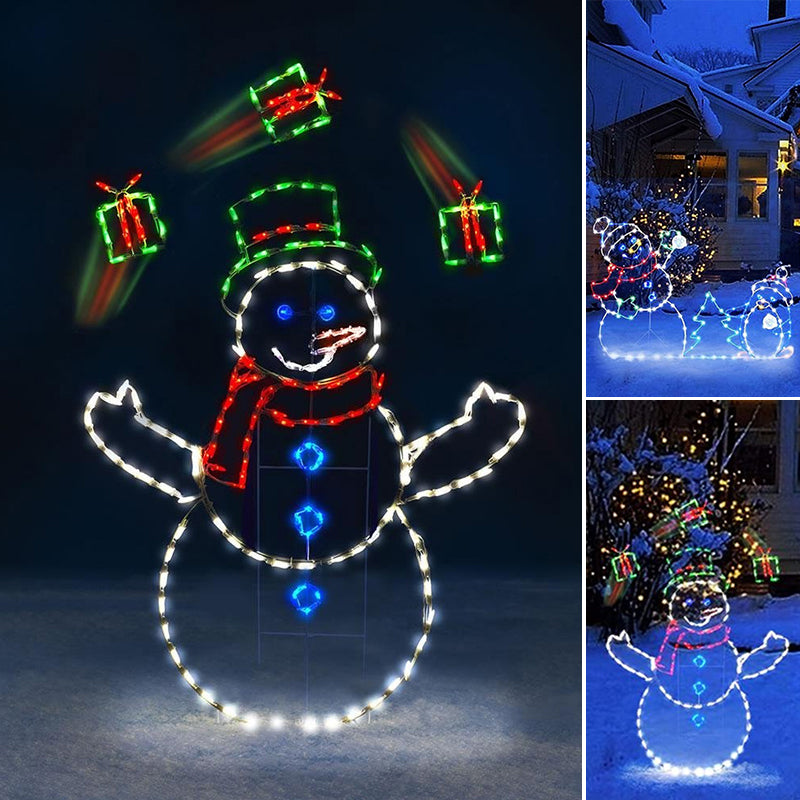 Animované LED světlo na sněhovou koulovačku pro venkovní vánoční dekoraci sněhuláka a tučňáka | Lersk
