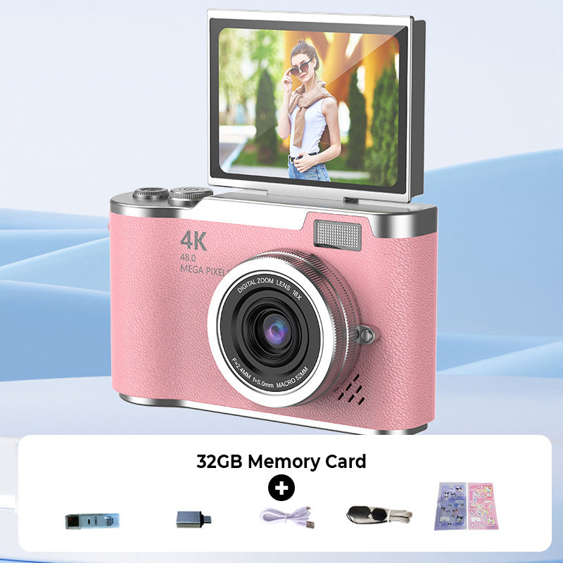 Fotocamera Digitale 4K HD con Schermo Ribaltabile per Scattare Foto Nitide e Video ad Alta Definizione Fluidi | Lersk