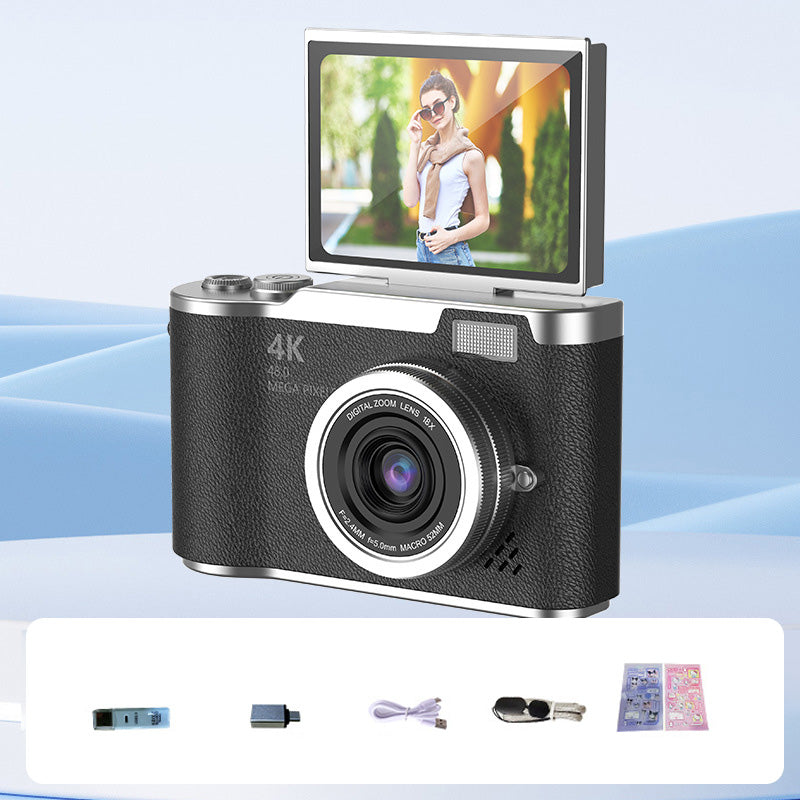 Fotocamera Digitale 4K HD con Schermo Ribaltabile per Scattare Foto Nitide e Video ad Alta Definizione Fluidi | Lersk