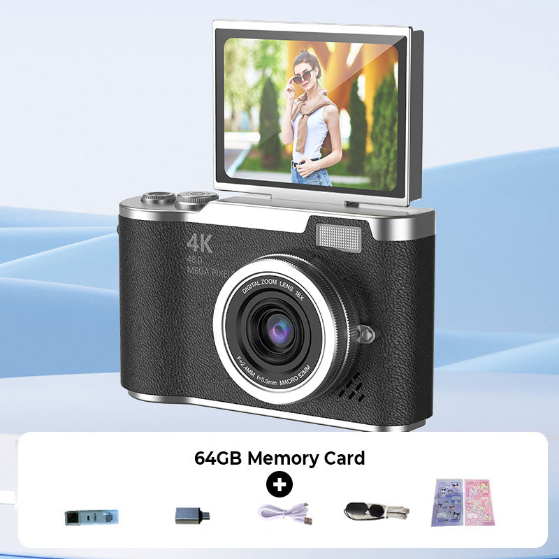 Fotocamera Digitale 4K HD con Schermo Ribaltabile per Scattare Foto Nitide e Video ad Alta Definizione Fluidi | Lersk