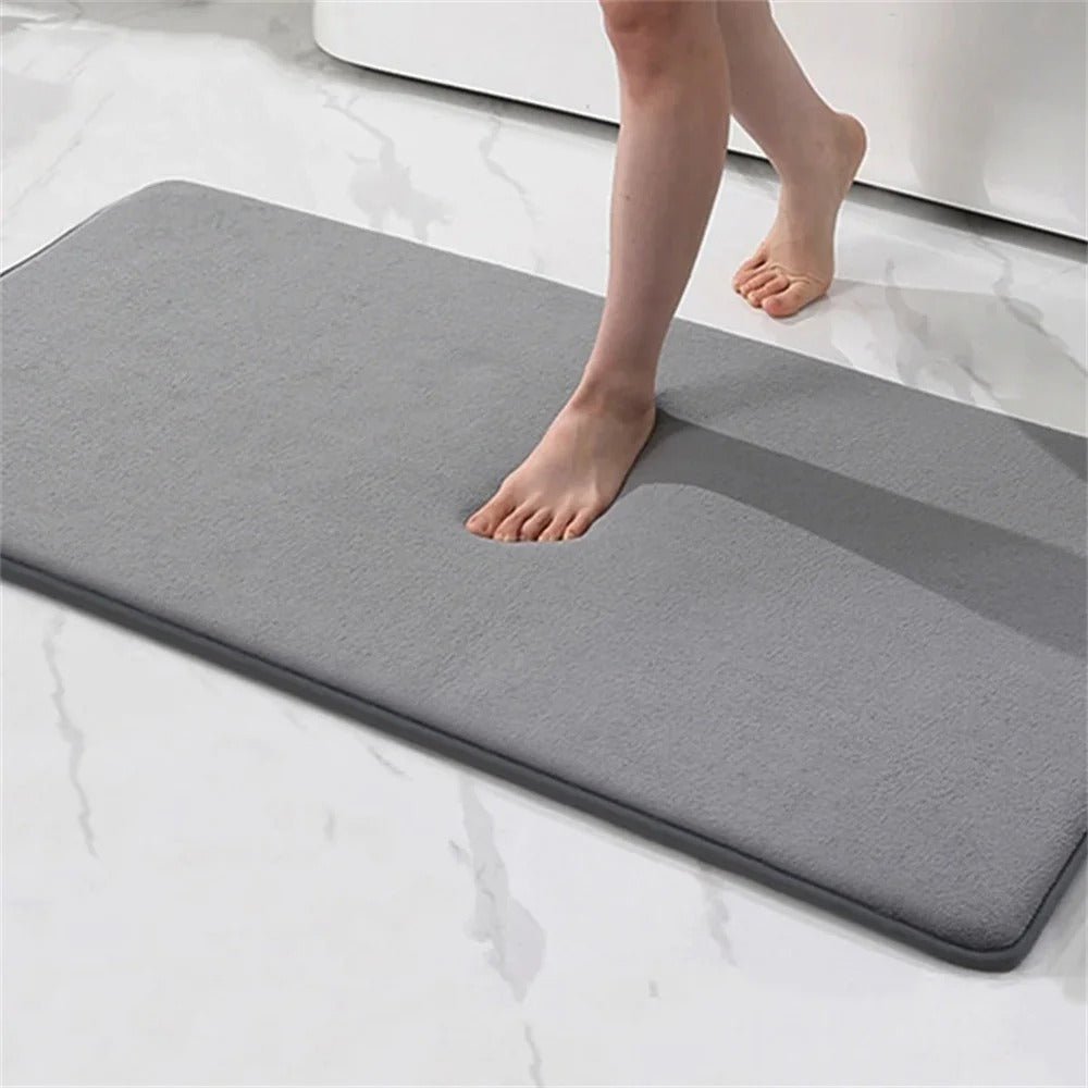 Nova Velvet Bath Mat Absorbent Non Slip Quick Dry Rug | Lersk