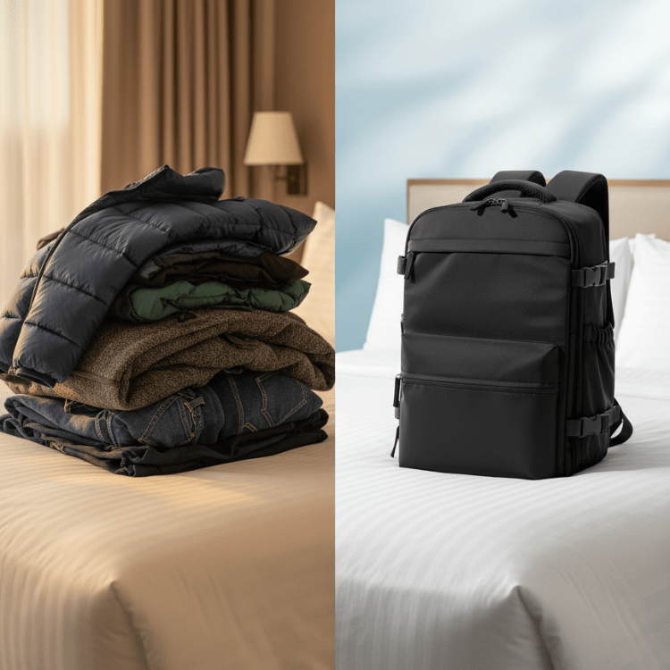 Sac à dos de voyage à compression sous vide – Bagage à main personnel avec pompe à air | Lersk