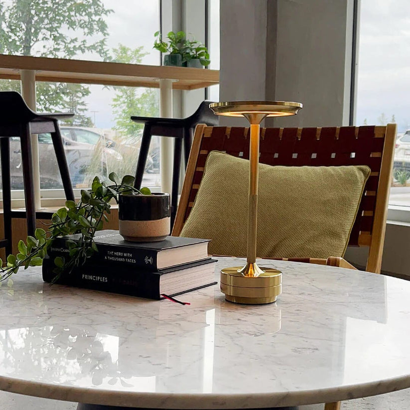 Rechargeable Cordless LED Table Lamp With Touch Dimmer And Modern Metal Design | Lersk