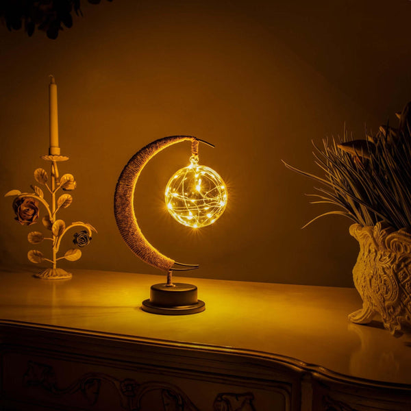 AsteriGlow Skleněná Měsíční Lampa Teplé Ambientní Měsíční Světlo | Lersk