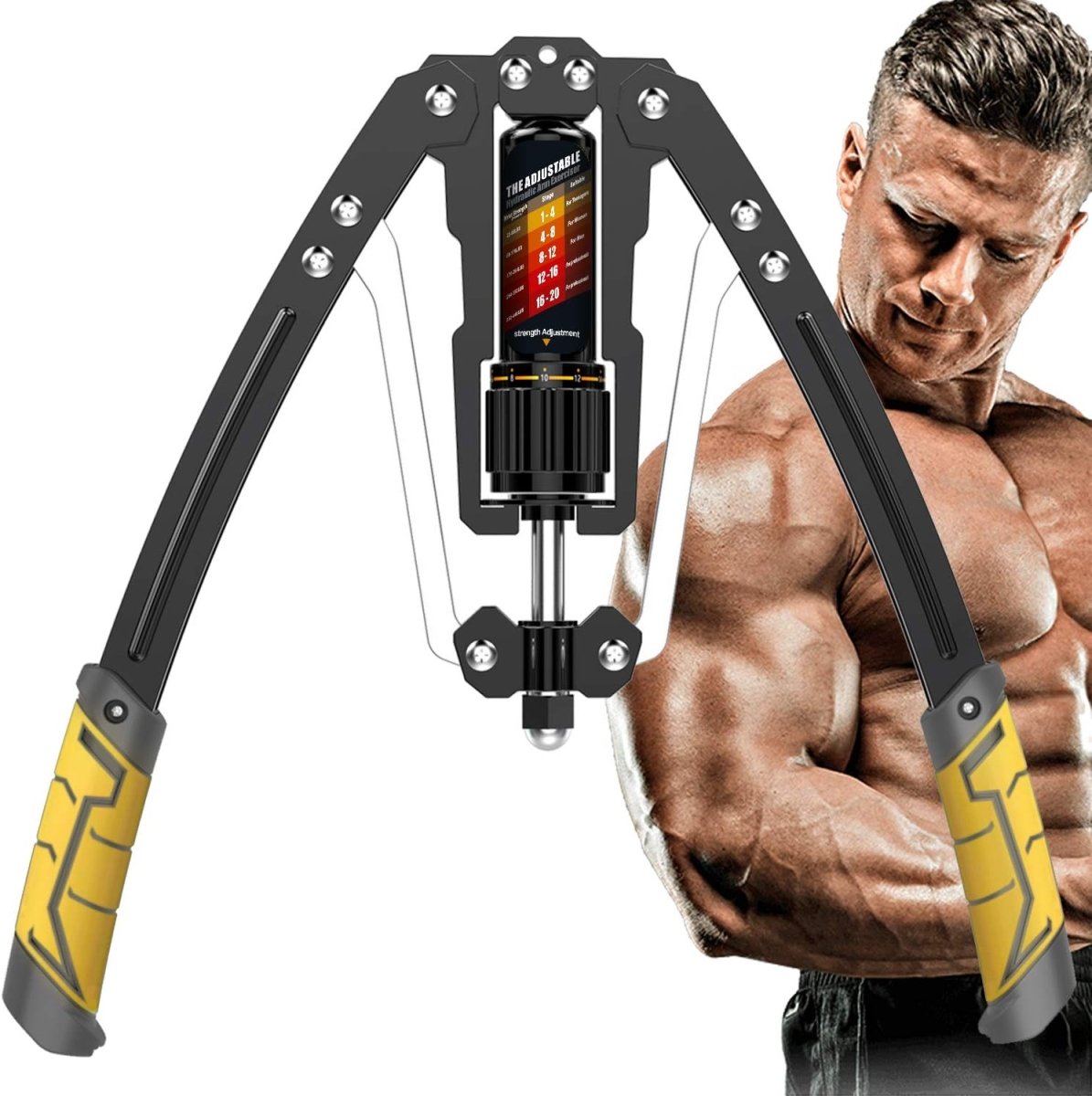 TwisterPro Adjustable Hydraulic Arm Trainer - 10 To 200 Kg Resistance For Arms, Chest And Shoulders | Lersk