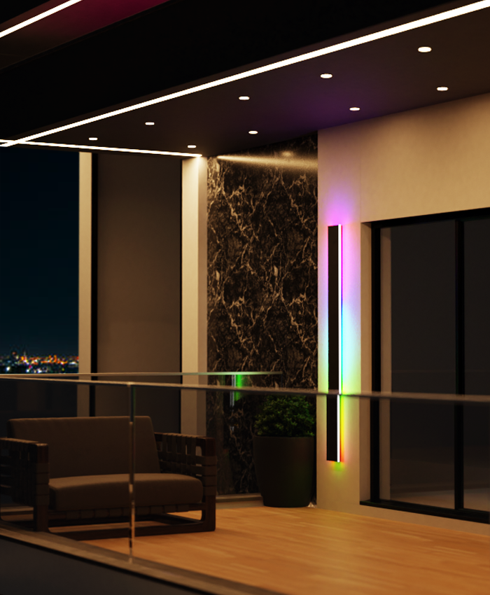 Luz de Pared Impermeable RGB LumaHaven para Interior y Exterior | Lersk