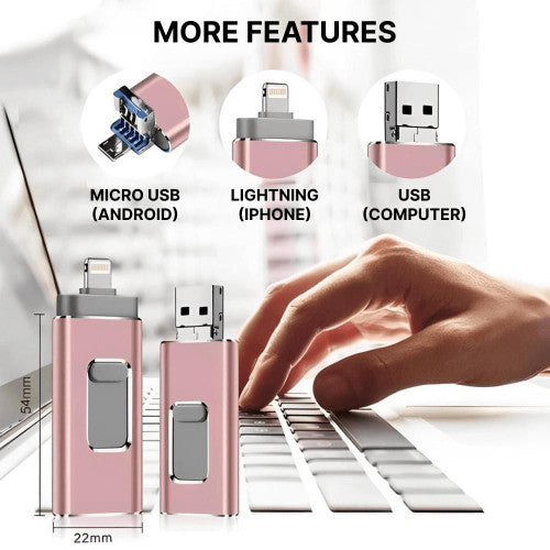 NexPort 128GB 4v1 USB disk pro iPhone a Android | Lersk