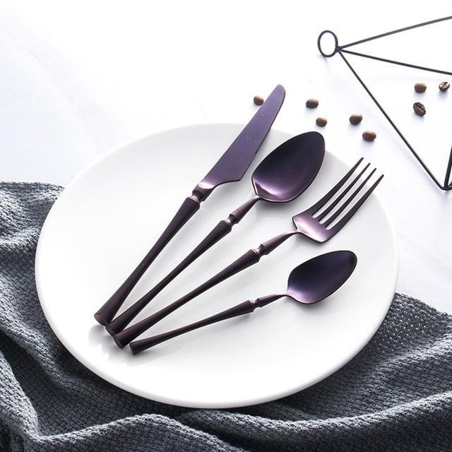 Nefertari Elegant Stainless Steel Flatware 4-Piece Set | Lersk