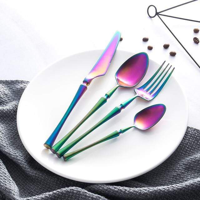 Nefertari Elegant Stainless Steel Flatware 4-Piece Set | Lersk