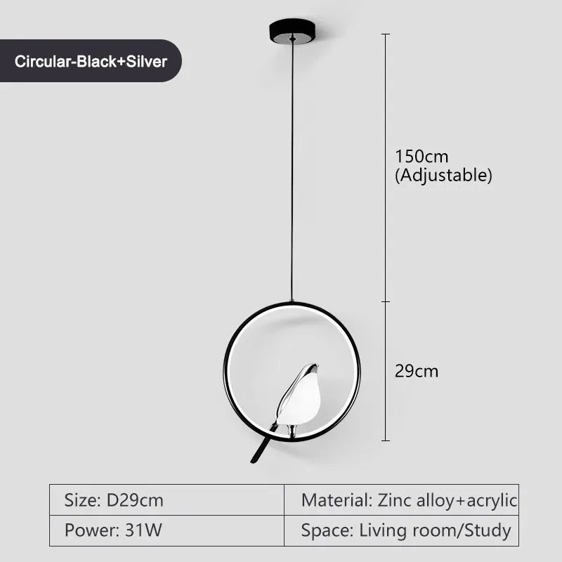 LumaBird Circle LED pendel til moderne lofter | Lersk